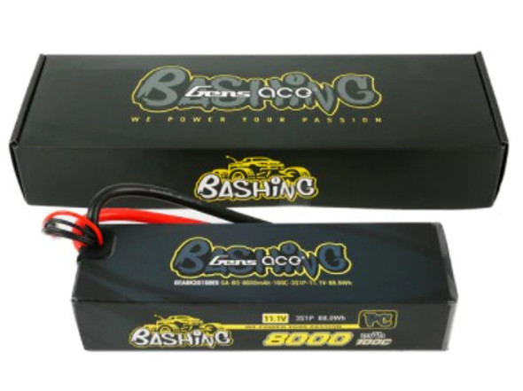 GA100C80003SEC5 Gens Ace Bashing Pro 11.1V 100C 3S 8000mah Lipo Battery Pack With EC5 Plug For Arrma