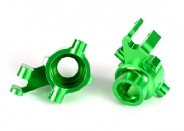 TRA8937G TRAXXAS Steering blocks, 6061-T6 aluminum (green-anodized), left & right