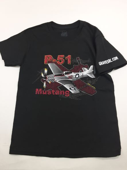 GVSTMUST-C Graves RC Hobbbies Youth P-51 Mustang Shirt