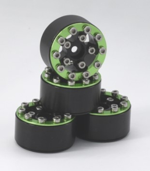 DTSCX24-40C HOBBY DETAILS Axial SCX24 CNC Aluminum Screws-Style Beadlock Wheels 4pcs/set - Green
