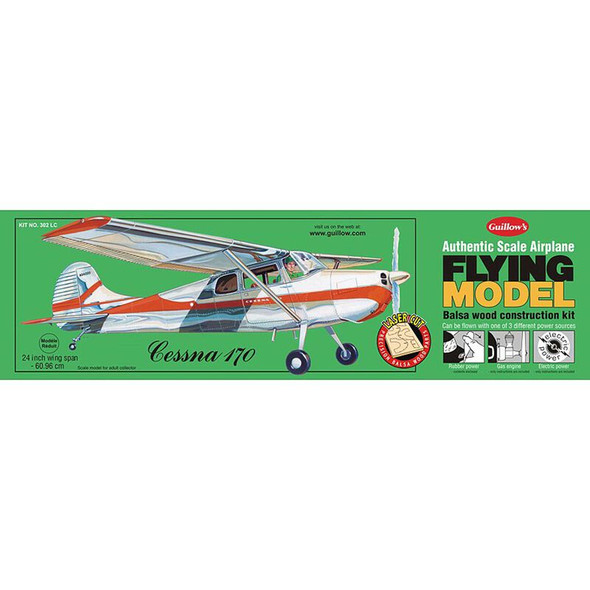GUI302LC GUILLOWS Cessna 170 Laser Cut Kit, 24"
