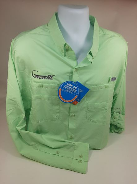 GVSFISHGRL-C Graves RC Columbia Men's Fishing Shirt Long Sleeve - Green