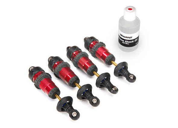 TRA5460R TRAXXAS Shocks, GTR aluminum, red-anodized (fully assembled w/o springs) (4)