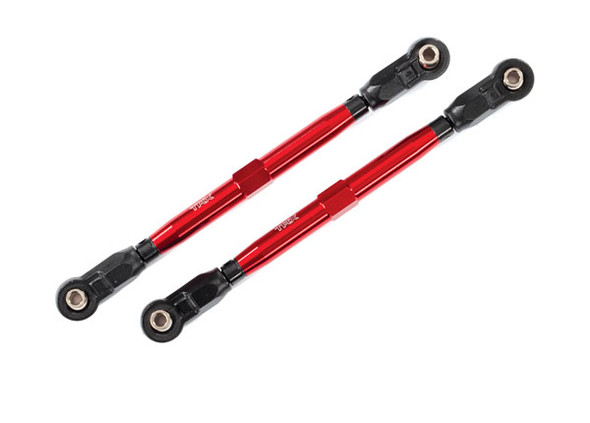 TRA8997R TRAXXAS Toe links, front (TUBES red-anodized, 7075-T6 aluminum, stronger than titanium) (2) (for use with #8995 WideMaxx® suspension kit)