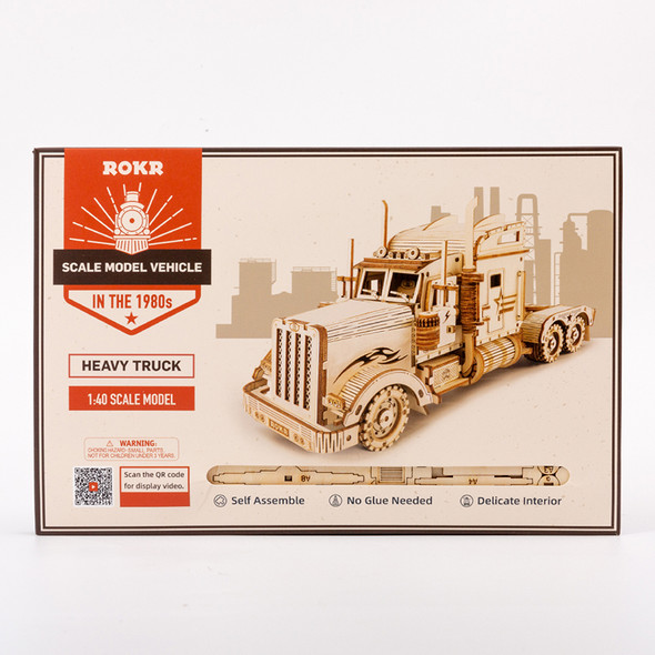 ROEMC502 ROBOTIME Heavy Truck Scale Model 3D Wooden Puzzle