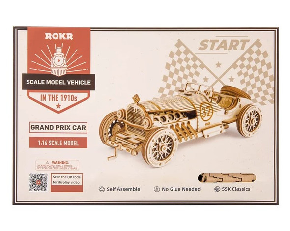ROEMC401 ROBOTIME ROKR Grand Prix Car Scale Model 3D Wooden Puzzle