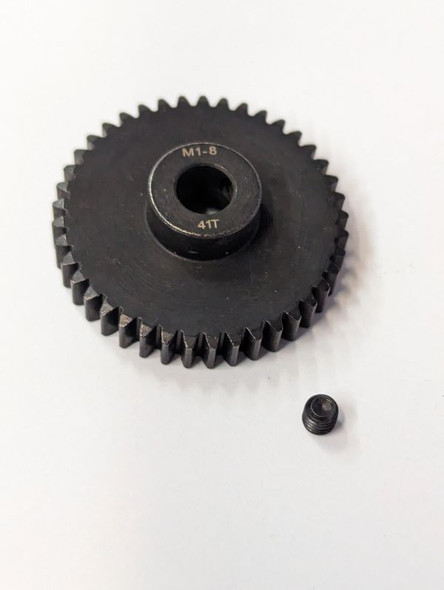 DTG04A41T HOBBY DETAILS HSS M1 Motor Pinion Gear - Black for 8mm Shaft with M5 Set Screw - 41T