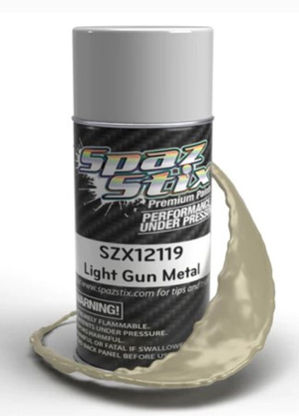 SZX12119 Spaz Stix - Light Gun Metal Aerosol Paint, 3.5oz Can