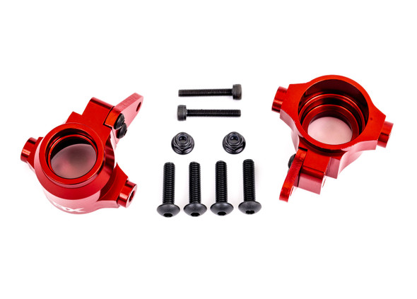 TRA9635R TRAXXAS Sledge 6061-T6 Aluminum Steering Block, Right and Left - Red Anodized