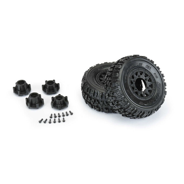 PRO119010 PRO-LINE 1/10 Trencher X Front/Rear 2.2"/3.0" SC Mounted 12mm Black Raid (2)