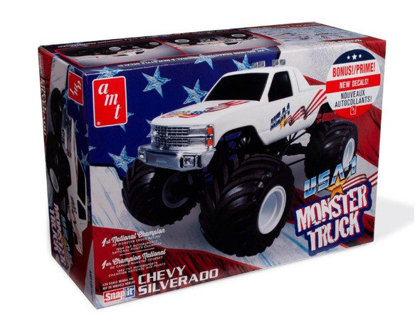 AMT1351M AMT 1/32 USA-1 Chevy Silverado Monster Truck Snap Model Kit