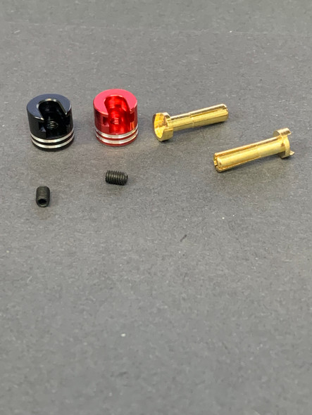 DTC01600 HOBBY DETAILS Heatsink Bullet Plug Grips with 4mm Bullets (Red/Black)