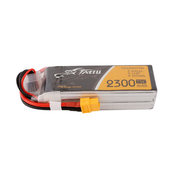 TAT75C23004SXT60 Tattu 2300mAh 75C 14.8v 4S1P Lipo Battery Pack With XT60 Plug