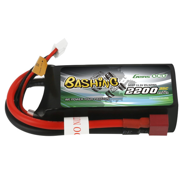 GA35C22003SD Gens Ace Bashing 2200mAh 11.1V 35C 3S1P Lipo Battery Pack With Deans Plug
