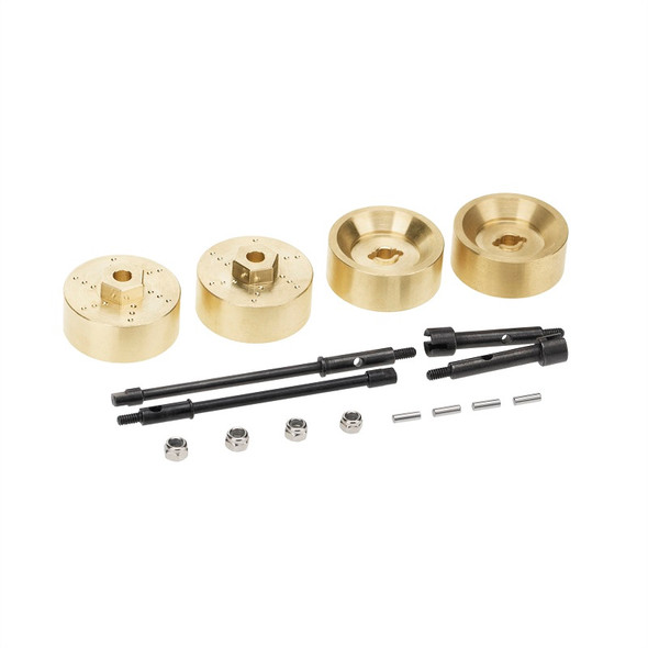 DTSCX24-26 HOBBY DETAILS 6mm Brass Wheel Counterweight with Widen Axles 4pcs/set Compatible with  Axial SCX24
