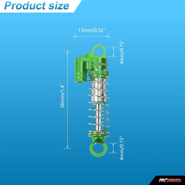 RCAWDSCX2482NB RCAWD Axial SCX24 Oil Filled Type Shock Absorber Upgrade Parts - Blue