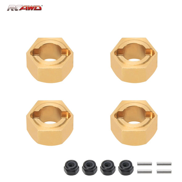 RCAWDC3067Y RCAWD FCX24 Upgrade Full Brass Wheel Hex 4pcs 0.9g