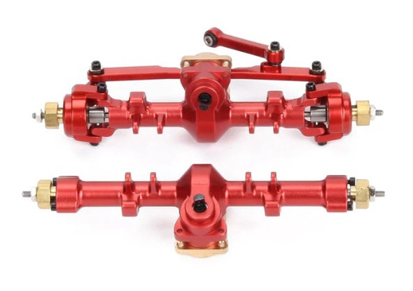 RCAWDSCX2457R RCAWD Aluminum Axles Set for Axial SCX24 - Red