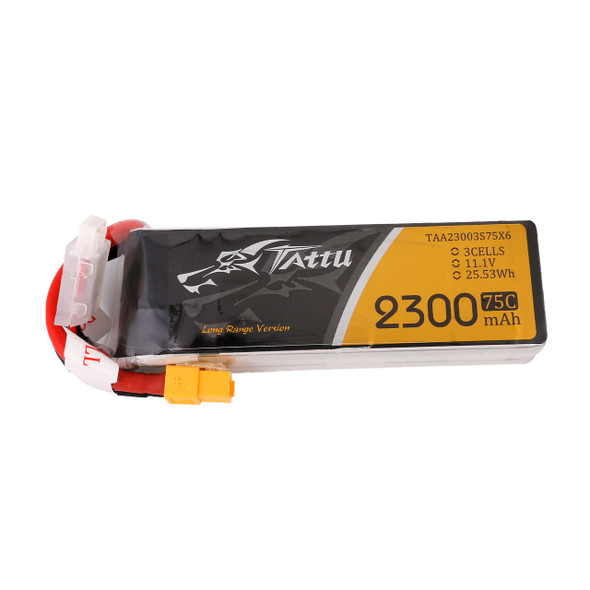 TAT75C23003SXT60 TATTU 2300mAh 11.1V 75C 3S1P LiPo Battery Pack with XT60 Plug