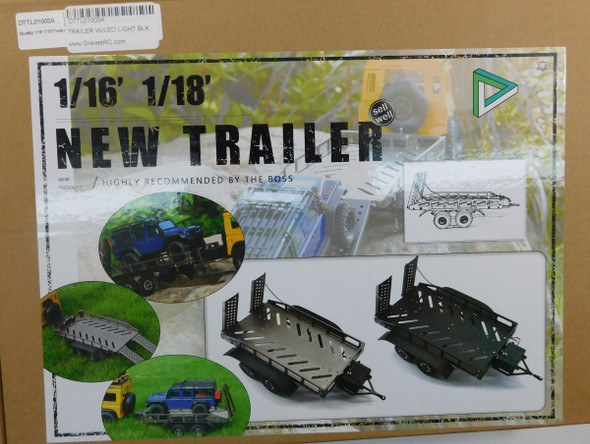 DTTL01003A HOBBY DETAILS Quality 1/16 1/18 Trailer for Crawlers with LED Lights - Black