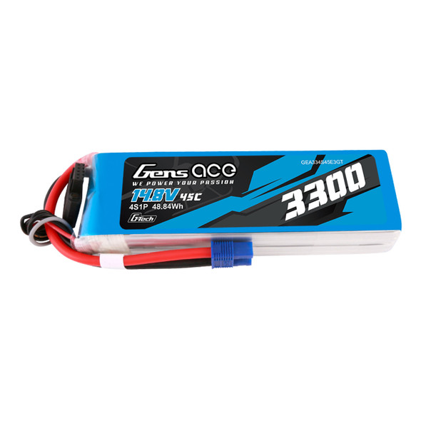 GA45C33004SEC3GT GENS ACE 3300mAh 45C 4S1P 14.8V G-Tech Lip Battery Pack with EC3 Connector