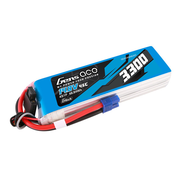 GA45C33004SEC3GT GENS ACE 3300mAh 45C 4S1P 14.8V G-Tech Lip Battery Pack with EC3 Connector