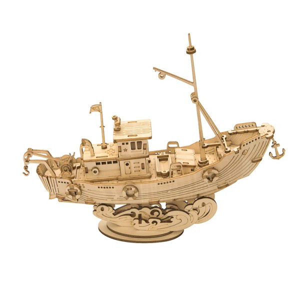 ROETG308 ROBOTIME Rolife Fishing Ship Model 3D Wooden Puzzle