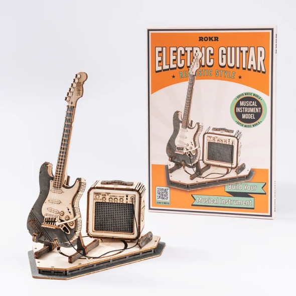 ROETG605 ROBOTIME ROKR Electric Guitar Model 3D Wooden Puzzle
