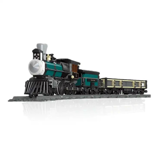 JIE59001 JIE STAR TH10 Steam Train Building Blocks Technical Green Railroad Transportation Model Bricks DIY Toys for Children