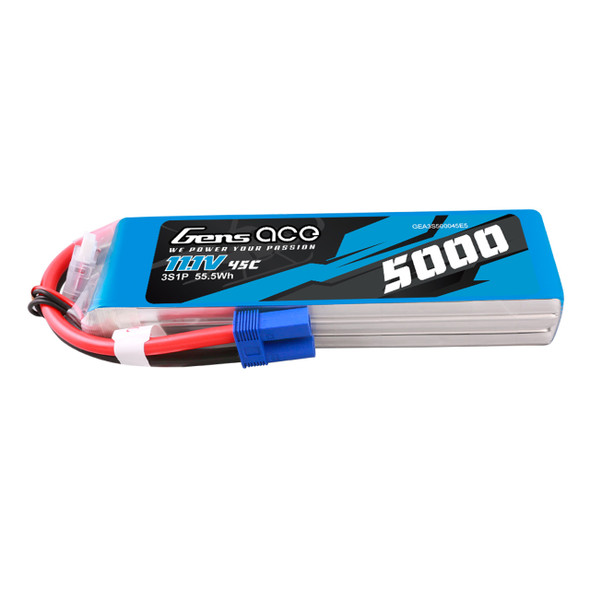 GA45C50003SEC5 GENS ACE 5000mAh 3S1P 45C 11.1V Li-Po Battery Pack with EC5 Plug