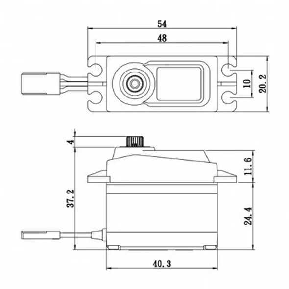 SAVSC1258TGP SAVOX Standard Size Coreless Digital Servo w/Soft Start, 0.08sec / 166.6oz @ 6V