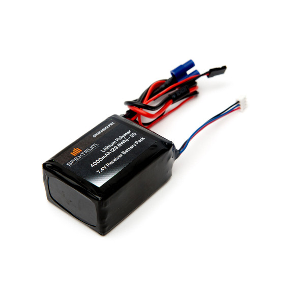 SPMB4000LPRX SPEKTRUM 7.4v 4000mAh 2S Li-Po Receiver Battery: Universal Receiver, EC3