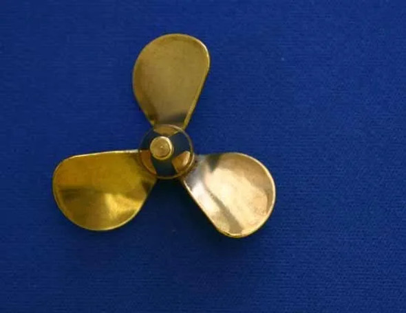 DUM3119 DUMAS Brass Propeller 3 Blade Left Hand 1.5" Diameter