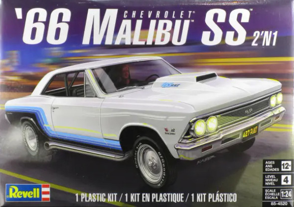 RMX854520 REVELL 1:24th 1966 Chevy Malibu SS 2n1 Plastic Model Kit