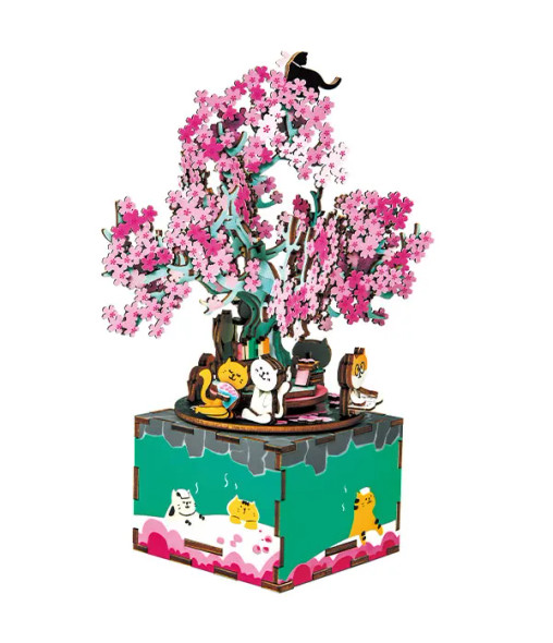 ROEAM409 ROBOTIME Rolife Cherry Blossom Tree Music Box 3D Puzzle