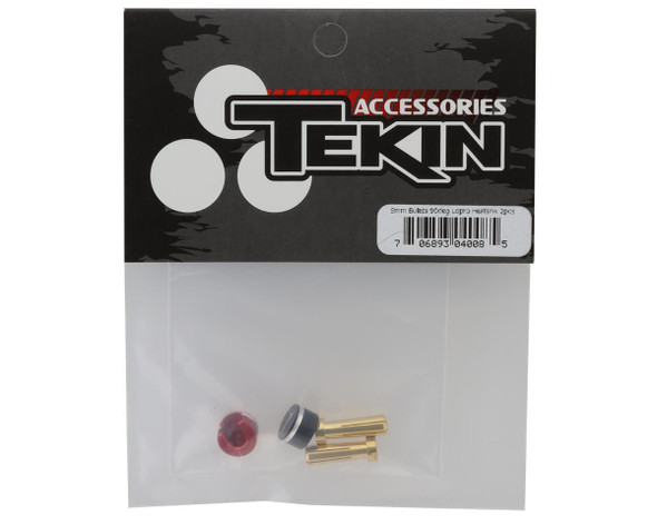 TEKTT4008 TEKIN Aluminum Low Profile Heatsink Bullet Plugs w/5mm Bullets (Black/Red) (2)