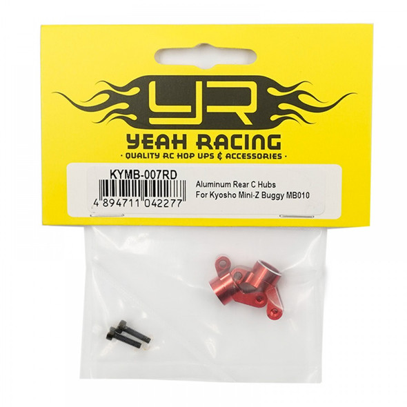 YAKYMB-007RD YEAH RACING Aluminum Rear Hubs for Kyosho Mini-Z MB-010 - Red