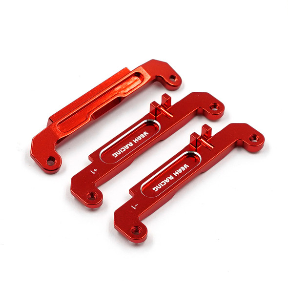 YAKYMB-011RD YEAH RACING Aluminum Setting Steering Plate (-1, 0, 1) for Kyosho Mini-Z - Red