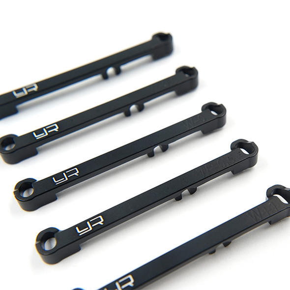 YAKY03-004BK YEAH RACING Aluminum 7075 Front Tie Rod Set (-1, -0.5, 0, +0.5, +1) for Kyosho Mini-Z - Black