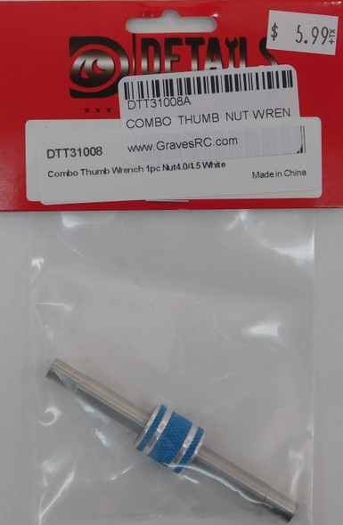 DTT31008A HOBBY DETAILS Combo Thumb Wrench 1pc Nut 4.0/4.5mm