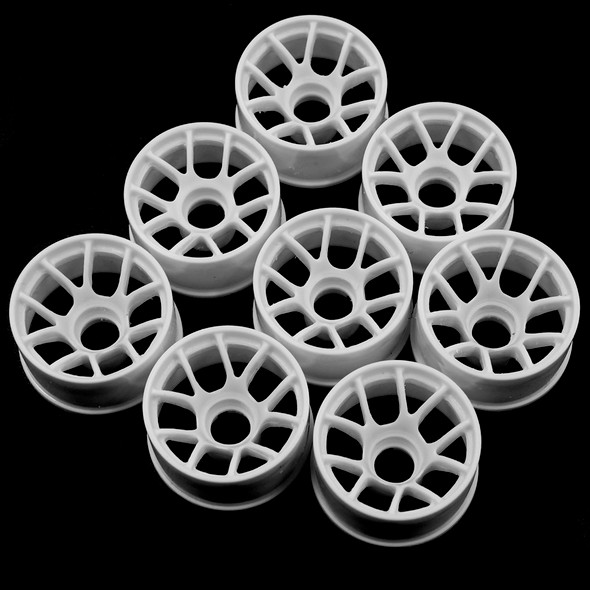 YAWL-0160WH YEAH RACING Plastic Wide Rim Set 11mm (Offset 0 +1 +2 +3) White for 1/28 RWD Mini-Z