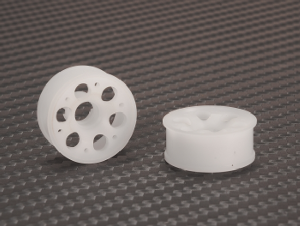 PNRMR2086F1 PN RACING Mini-Z 2WD Machine cut 6 Spoke Delrin 20mm Flanged Wheel F1 - White