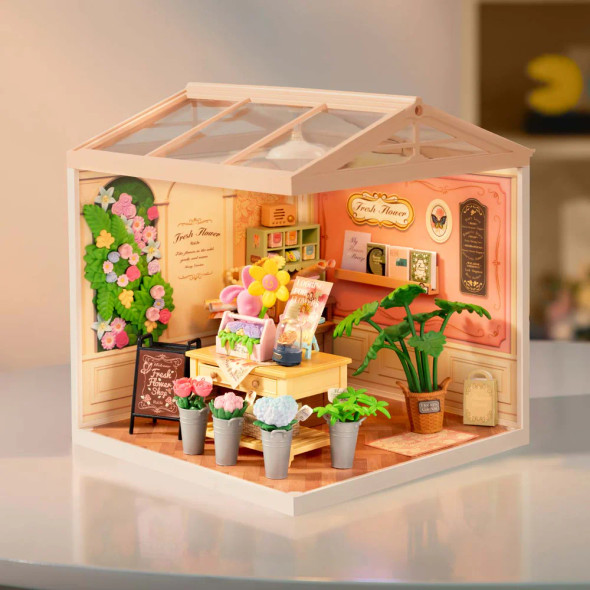 ROEDW017B ROBOTIME Rolife Fresh Flower Shop DIY Miniature House