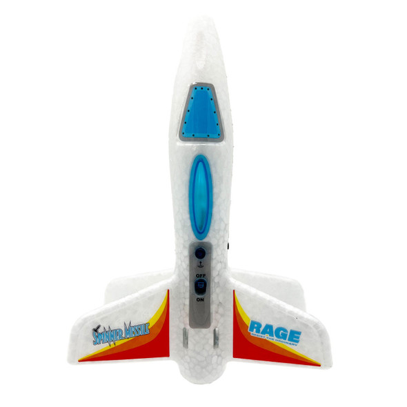 RGR4130W RAGE R/C Spinner Missile Electric Free-Flight Rocket - White
