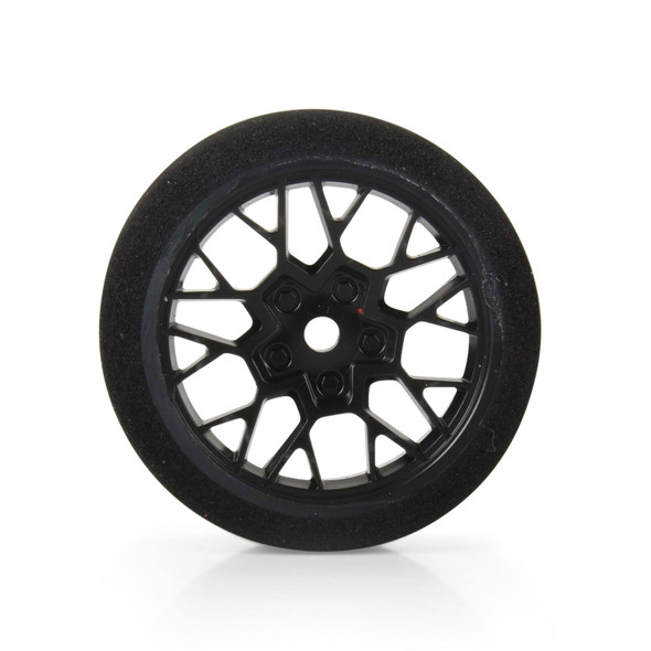 PRO1031610 PRO-LINE 1/12 Fifty6 Foam Tire Mounted on Circuit Black Wheel 8mm Hex (4) - NASCAR