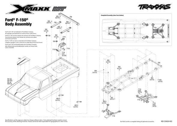 TRA7691-BLK TRAXXAS Body XMaxx MT Ford F150 - Painted Body Only with Clipless Mounting) - Black