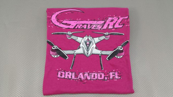 GVSQUADTEE1BER-C GRAVES RC HOBBIES Quadcopter T-Shirt - Berry