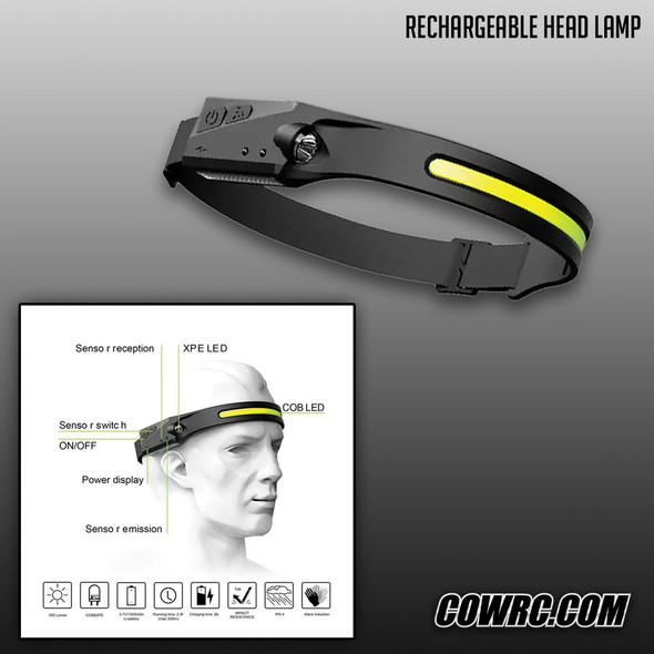 COWA53013554 COW RC Rechargeable Head Lamp