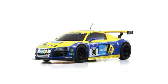 KYOMZP259BT KYOSHO ASC MR04W-MM Audi R8 LMS Phoenix Racing NBR 2010 No. 98 (Yellow/Blue) - Autoscale Body Only