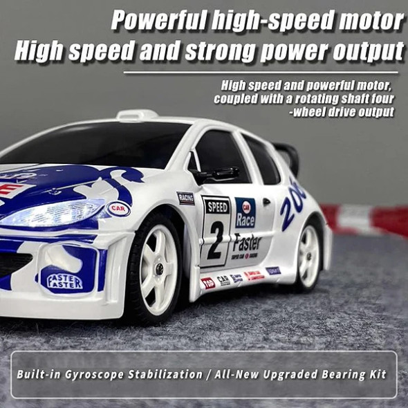 IMXLD12802W IMEX 1/28 Mini RC Drift Car GTR 2.4GHz 4WD RTR with Gyro and Drift Tires Racing Cars - White